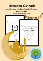 Vorschau - Arbeitsblätter - 🌙Girlade Ramadan | Ramadan deko | Ramadan Bastelvorlage | Kreatives Basteln Ramadan | - Deckblatt
