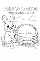Vorschau - Bildkarten - Ostern im Kindergarten - 2 kreative Ausmalbilder mit Osterhase - Kita und Vorschule - gratis download - Deckblatt