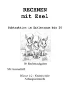 Vorschau - Arbeitsblätter - Subtraktion - ZR bis 20 - Rechnen mit Esel - Deckblatt