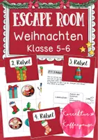 Vorschau - Arbeitsblätter - Escape Room "Weihnachten" (Klasse 5-6) - Spiel - Rätsel - Deckblatt