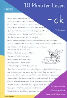 Vorschau - Arbeitsblätter - 10 Minuten Lesen: -ck - Mickie Mücke (1. Klasse) Niko - Deckblatt