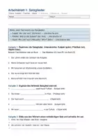 Vorschau - Unterrichtsreihen - Satzglieder sicher bestimmen – Subjekt, Prädikat & Objekt · Arbeitsblatt mit Lösungen · 5./6. Klasse / Schulstufe - Seite 1