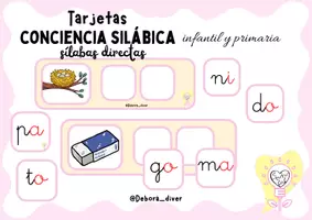 Vista previa - Refuerzo / NEE / Materiales de apoyo - Tarjetas conciencia silábica de sílabas directas para infantil y primaria - página 1