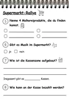 Vorschau - Arbeitsblätter - Supermarkt-Rallye - Seite 1