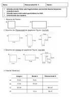 Vorschau - Test - Klassenarbeit - Geometrie (Flächen) - Deckblatt