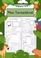 Vorschau - Arbeitsblätter - Mein Tiersteckbrief - Deckblatt