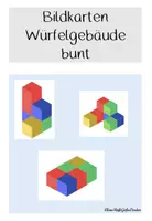 Vorschau - Präsentationen/Tafelbilder - Bildkarten zu den Würfelgebäuden (bunte Würfel) - Deckblatt