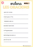 Vista previa - Tarjetas / Manipulativos - ORDENA LES ORACIONS - página 1