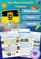 Vorschau - Arbeitsblätter - Das Oberrheinische Tiefland (Escape Room mit Lösungen) - Deckblatt