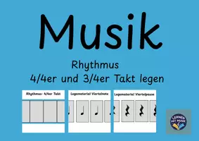Vorschau - Arbeitsblätter - Rhythmus - Takte legen im Vierviertel- und Dreivierteltakt - Deckblatt