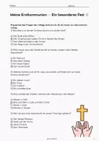 Vorschau - Arbeitsblätter - Religion / Ethik | Meine Erstkommunion/ Ein besonderes Fest | Heilige Kommunion | Übungsheft ab Klasse 3 – Steckbrief, Ankreuz- und Zuordnungsaufgaben, Ablauf der Messe verstehen mit Lösungen ab der 3.Klasse 🕊️⛪️ - Seite 3