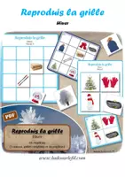 Aperçu - Apprentissages en autonomie - Reproduis la grille - Hiver - Page de couverture