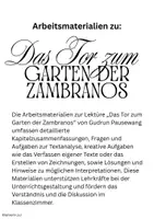 Vorschau - Unterrichtsreihen - Das Tor zum Garten der Zambranos - Unterrichtsmaterial - Deckblatt