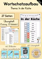 Vorschau - Arbeitsblätter - Wortschatzheft: In der Küche - Deckblatt
