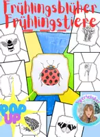 Vorschau - Mal- und Bastelvorlagen - Frühlingsblüher/Frühlingstiere POP UP - 12 NaturMotive - Deckblatt