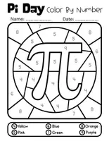 Vorschau - Arbeitsblätter - Pi Day Color By Number Worksheets 1-9 | Math Activities with Answer Keys - Seite 2