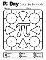Vorschau - Arbeitsblätter - Pi Day Color By Number Worksheets 1-9 | Math Activities with Answer Keys - Seite 3
