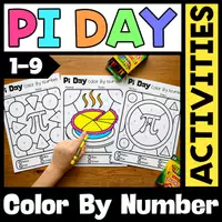 Vorschau - Arbeitsblätter - Pi Day Color By Number Worksheets 1-9 | Math Activities with Answer Keys - Deckblatt