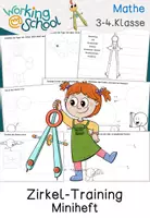 Vorschau - Arbeitsblätter - Zirkel Übungen Grundschule | Mini-Heft Mathematik Geometrie - Deckblatt