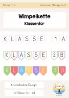 Vorschau - Poster - Wimpelkette Klasse 1 bis 4 für die Klassentür - Deckblatt
