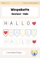 Vorschau - Poster - Wimpelkette Einstand "Hallo" - Deckblatt