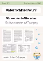 Vorschau - Stundenentwürfe - Experimentieren mit Luft UB (Entwurf) Gummibärchen auf Tauchgang - Deckblatt