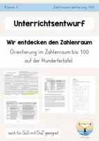 Vorschau - Stundenentwürfe - Mathe Klasse 2 UB Zahlraumerweiterung Hundertertafel - Deckblatt