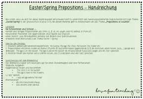 Vorschau - Arbeitsblätter - Prepositions of Place - Easter Materialpaket - Seite 1