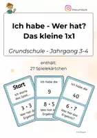 Vorschau - Spiele - Ich habe – Wer hat? | Kleines Einmaleins | Mathe-Spiel Klasse 3–4 - Deckblatt