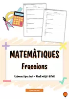 Vista previa - Unidades / Secuencias / Situaciones de Aprendizaje - Matemàtiques: Fraccions – 2 exàmens tipus test amb solucions - Portada