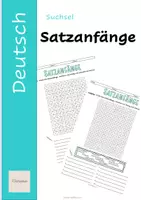 Vorschau - Spiele - Suchsel "Satzanfänge" 2-fach differenziert mit Lösung - Deckblatt