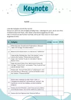 Vorschau - Arbeitsblätter - Übungsaufgaben zur Anwendung von Keynote - Deckblatt