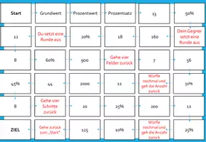 Vorschau - Arbeitsblätter - Prozentrechnung Brettspiel Level 1 - Seite 2