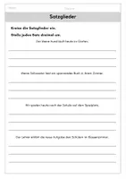 Vorschau - Arbeitsblätter - Satzglieder - Deckblatt