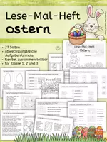 Vorschau - Arbeitsblätter - Lese-Mal-Heft - Ostern - Lesen und Malen für Klasse 1 bis 3 - lesen und verstehen - Deckblatt