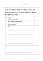 Vorschau - Arbeitsblätter - KO-System: Was würde ich alles in Zeiten von Corona machen? - Deckblatt
