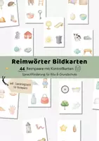 Vorschau - Spiele - Reimwörter Bildkarten | Reimkarten Lernspiel Klasse 1 | Sprachförderung Kita Vorschule - Deckblatt