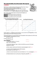 Vorschau - Arbeitsblätter - Arbeitsblatt Die gleichmäßig beschleunigte Bewegung; Werte aus Diagrammen entnehmen mit Lösung - Seite 2