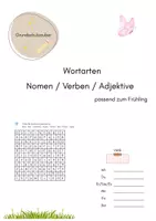 Vorschau - Arbeitsblätter - Wortarten (Nomen/Verben/Adjektive) - Frühling - Seite 1