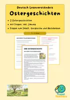 Vorschau - Arbeitsblätter - Ostergeschichten - Leseverständnis - Deckblatt