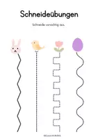 Vorschau - Arbeitsblätter - Schneideübungen Ostern – Arbeitsblätter für Kindergarten, Vorschule & 1. Klasse | Feinmotorik trainieren 🐣🌷 - Deckblatt