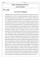Vorschau - Arbeitsblätter - GLN Großer Leistungsnachweis Klassenarbeit Deutsch Lesen & Zuhören - Seite 1