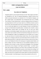 Vorschau - Arbeitsblätter - GLN Großer Leistungsnachweis Klassenarbeit Deutsch Lesen & Zuhören - Deckblatt