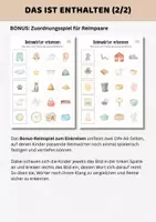 Vorschau - Spiele - Reimwörter Lernspiel 'Reimpaare verbinden' für Kita Vorschule Grundschule | Arbeitsblätter Sprachförderung Klasse 1 - Seite 2