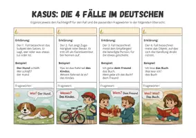 Vorschau - Arbeitsblätter - Kasus: Übersicht über die 4 Fälle im Deutschen - Seite 1