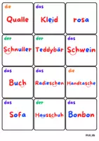 Vorschau - Spiele - 22 Bildkärtchen mit Montessori-Beschriftung in der Farbe Rosa - Seite 2