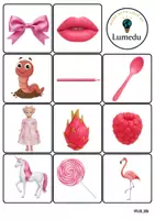 Vorschau - Spiele - 22 Bildkärtchen mit Montessori-Beschriftung in der Farbe Rosa - Seite 3