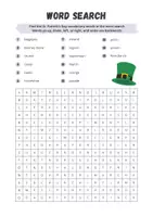 Vorschau - Arbeitsblätter - St. Patrick’s Day – Word Search Worksheet (Vokabel-Rätsel) - Seite 1