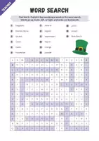 Vorschau - Arbeitsblätter - St. Patrick’s Day – Word Search Worksheet (Vokabel-Rätsel) - Seite 2