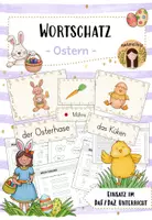 Vorschau - Arbeitsblätter - Wortschatz Ostern: Bildkarten, Arbeitsblätter & Lesespur (DaF/DaZ) - Deckblatt